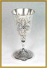 Accented, silver-plated chalice